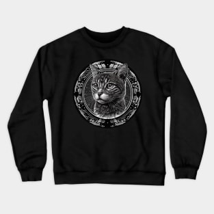 Cute Black and white Domestic cat Crewneck Sweatshirt